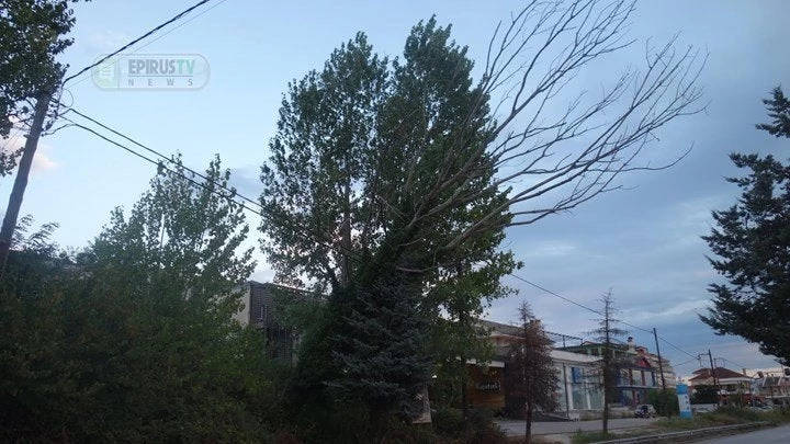 Χάος στα Ιωάννινα από τους θυελλώδεις ανέμους (βίντεο)